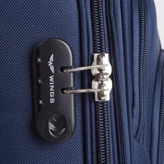 Большой чемодан Wings Buzzard, 74 см, 2 колесика, синий цена и информация | Чемоданы, дорожные сумки | 220.lv