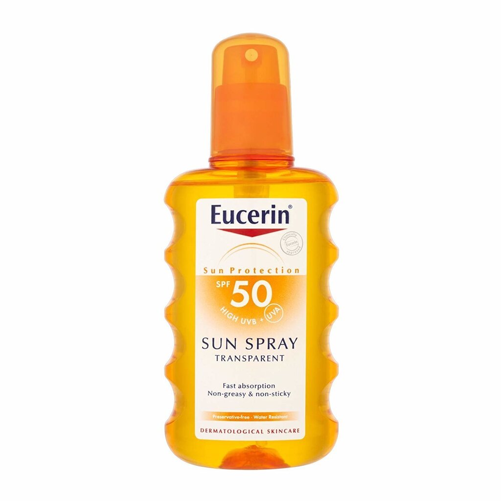 Izsmidzināms aizsargājošs losjons Eucerin Solar SPF50 200 ml cena un informācija | Sauļošanās krēmi | 220.lv