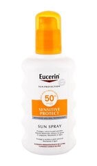 Солнцезащитный защитный спрей Eucerin Sensitive Protect SPF50+ 200 мл цена и информация | Кремы от загара | 220.lv