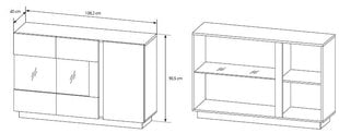 Kumode Arco 138, baltā/ozolkoka krāsā цена и информация | Комоды | 220.lv