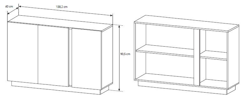 Kumode Arco 138, baltā/ozolkoka krāsā цена и информация | Kumodes | 220.lv