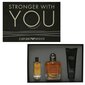 Komplekts Giorgio Armani Emporio Stronger With You vīriešiem: EDT 100 ml + dušas želeja 75 ml + EDT 15 ml cena un informācija | Vīriešu smaržas | 220.lv