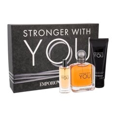 Набор Giorgio Armani Emporio Stronger With You для мужчин: EDT 100 мл + Гель для душа 75 мл + 15 мл EDT цена и информация | Мужские духи | 220.lv