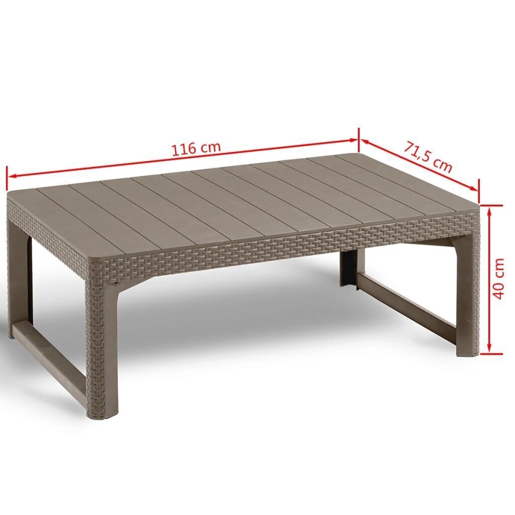 Paaugstināms galds Lyon, gaiši brūns cena un informācija | Dārza galdi | 220.lv