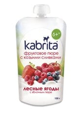 Kabrita Ābolu un meža ogu biezenis Kabrita ar kazas piena krēmu, no 6 mēn., 100 g x6 kastē цена и информация | Пюре | 220.lv