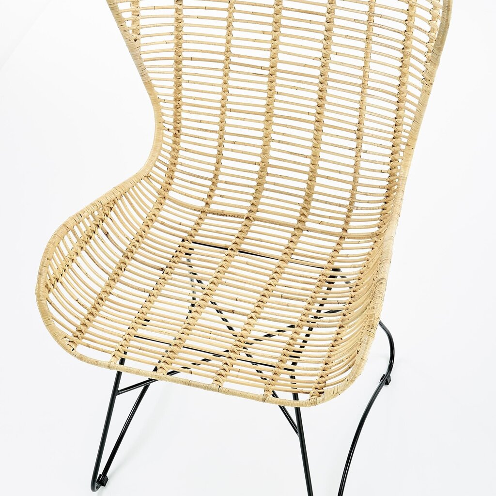 Klubkrēsls Indiana, smilšu/melnā krāsā cena un informācija | Dārza krēsli | 220.lv