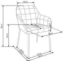 2-vu krēslu komplekts Halmar K305, pelēks/melns cena un informācija | Virtuves un ēdamistabas krēsli | 220.lv