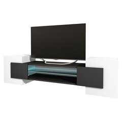 RTV galdiņš Charles LED, balts/melns cena un informācija | TV galdiņi | 220.lv