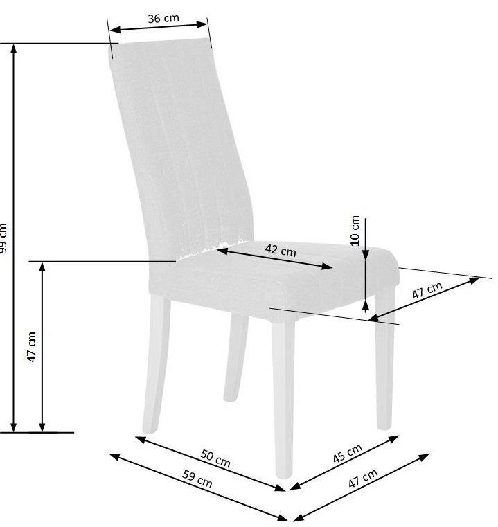2 krēslu komplekts Diego, pelēkā/ozolkoka krāsā цена и информация | Virtuves un ēdamistabas krēsli | 220.lv
