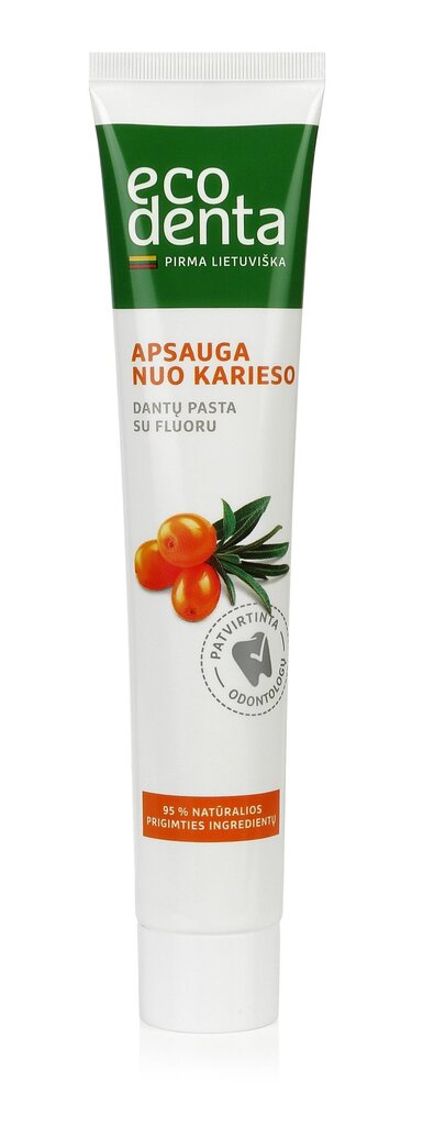 Lietuvas zobu pasta ar fluoru pret kariesu Ecodenta 75 ml cena un informācija | Zobu pastas, birstes | 220.lv