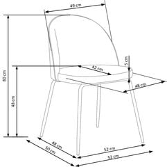 2-u krēslu komplekts K314, zaļš/melns цена и информация | Стулья для кухни и столовой | 220.lv