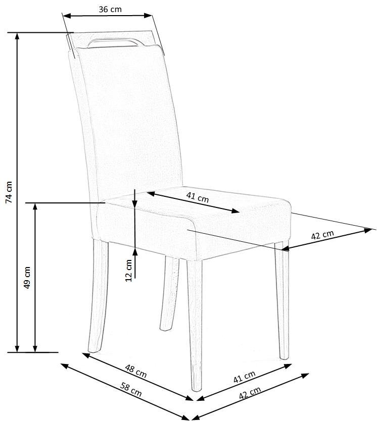 2 krēslu komplekts Clarion, pelēks/balts cena un informācija | Virtuves un ēdamistabas krēsli | 220.lv
