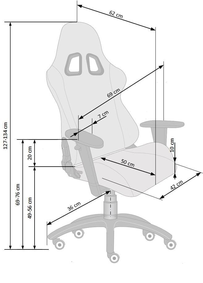 Spēļu krēsls Halmar Drake, melns/pelēks cena un informācija | Biroja krēsli | 220.lv