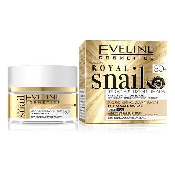 Atjaunojošs sejas krēms ar gliemežu gļotām Eveline Royal Snail 60+ 50 ml  cena | 220.lv