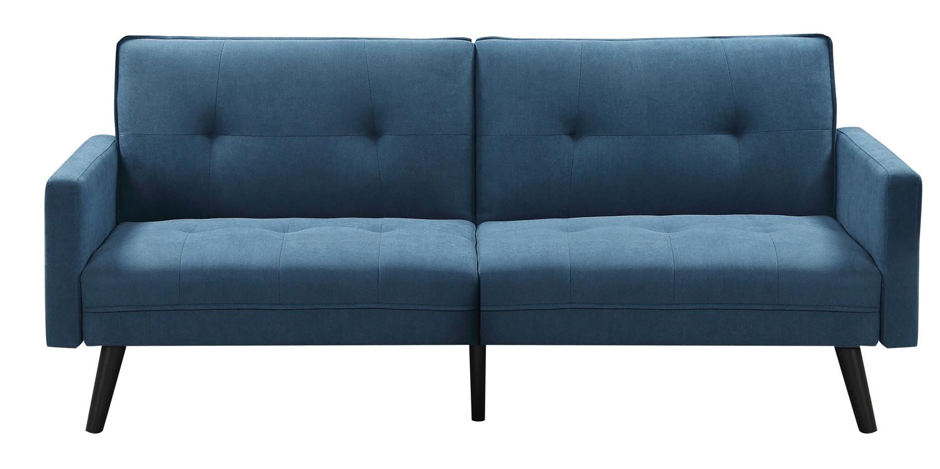 Dīvāns ar pufu Corner, zils/melns cena un informācija | Stūra dīvāni | 220.lv