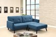 Dīvāns ar pufu Corner, zils/melns cena un informācija | Stūra dīvāni | 220.lv