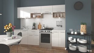 Virtuves skapīšu komplekts Viola 260, balts / ozols krāsā cena un informācija | Virtuves komplekti | 220.lv