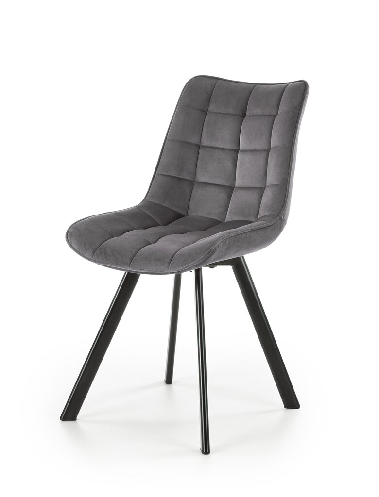 2-vu krēslu komplekts K332, pelēks / melns cena un informācija | Virtuves un ēdamistabas krēsli | 220.lv