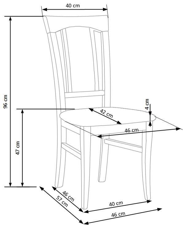 2 krēslu komplekts Konrad, ozola/smilšu krāsa cena un informācija | Virtuves un ēdamistabas krēsli | 220.lv