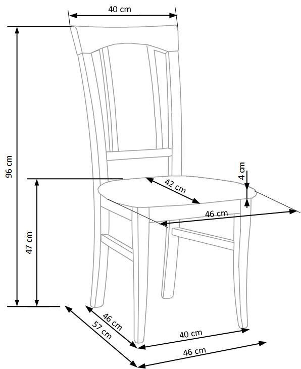 2 krēslu komplekts Konrad, ozola/pelēka krāsa cena un informācija | Virtuves un ēdamistabas krēsli | 220.lv