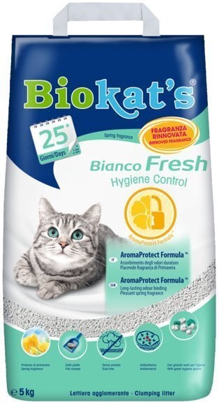 Biokat's pakaiši kaķiem Bianco Fresh Hygienic, 5 kg cena un informācija | Smiltis un pakaiši | 220.lv