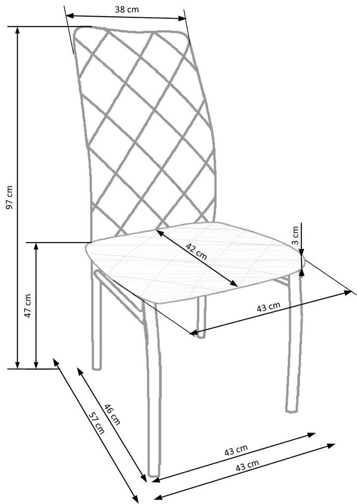 4-krēslu komplekts K309, pelēks cena un informācija | Virtuves un ēdamistabas krēsli | 220.lv