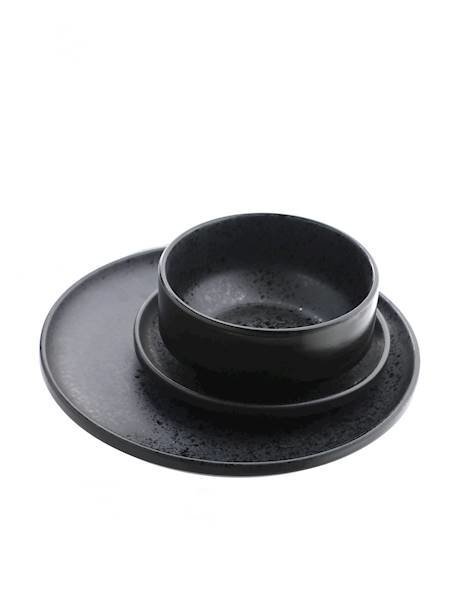 HTI keramikas paplāte Black & Dots, 18 cm cena un informācija | Trauki, šķīvji, pusdienu servīzes | 220.lv