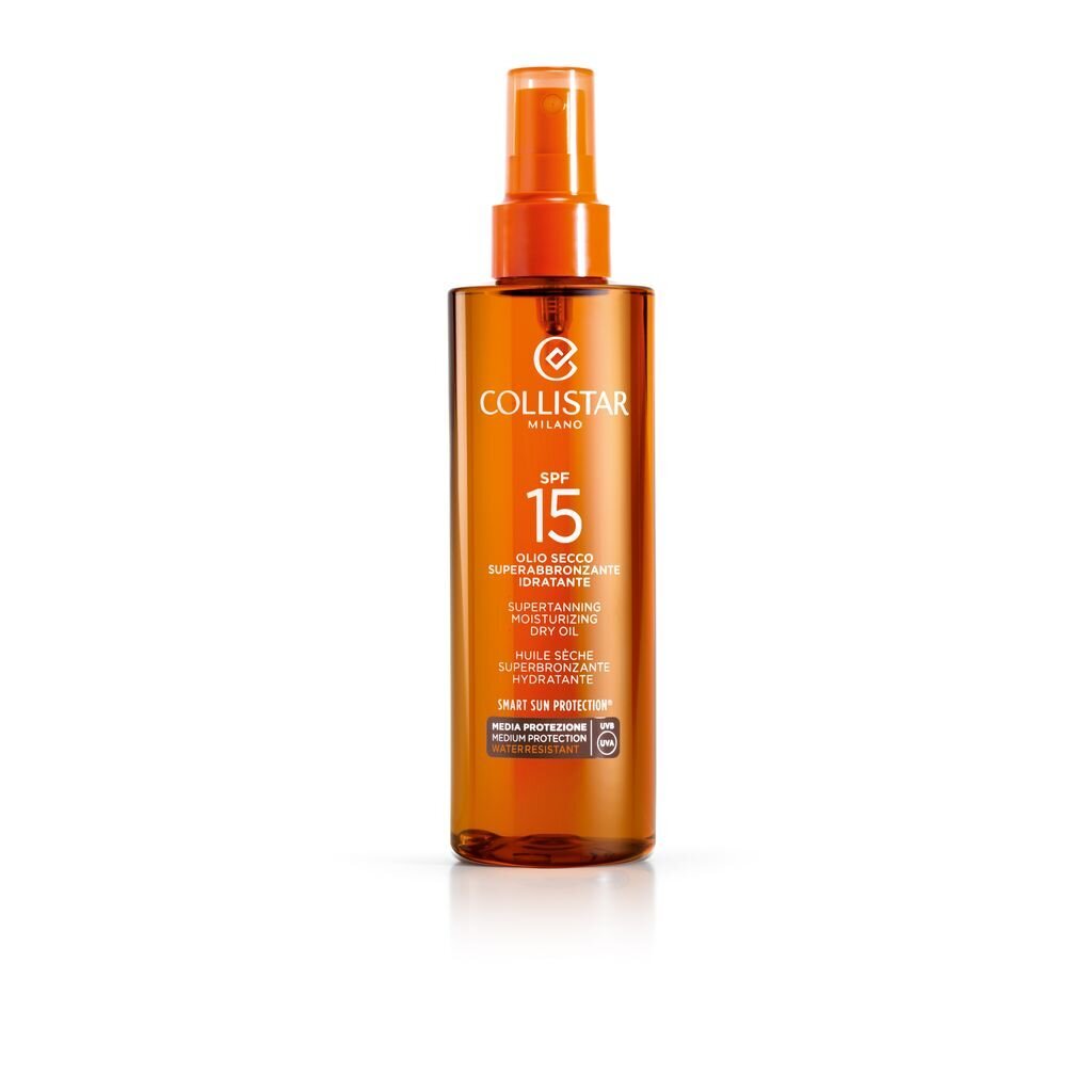 Iedeguma eļļa Collistar Supertanning Dry Oil SPF 15, 200 ml cena un informācija | Sauļošanās krēmi | 220.lv