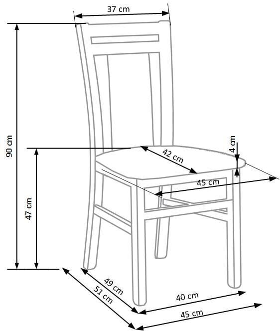 2 krēslu komplekts Hubert 8, pelēkā/ozolkoka krāsā цена и информация | Virtuves un ēdamistabas krēsli | 220.lv