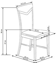 2 krēslu komplekts Citrone, ozola/pelēkā krāsā цена и информация | Стулья для кухни и столовой | 220.lv