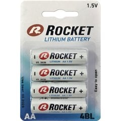 AA baterijas Rocket Lithium, 4gab. cena un informācija | Rocket Mājai un remontam | 220.lv