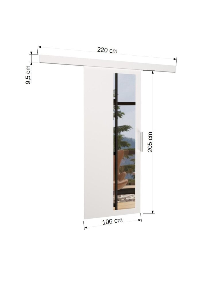 Nišas durvis ar spoguli Malta 100, ozola krāsas cena un informācija | Skapji | 220.lv