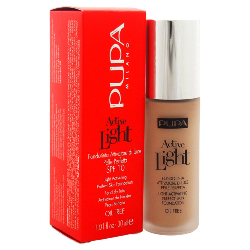 Krēmpūderis SPF10 Pupa Active Light Perfect Skin 30 ml, 030, 030 цена и информация | Grima bāzes, tonālie krēmi, pūderi | 220.lv