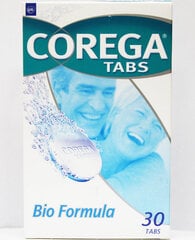 Protēžu tīrītājs Corega Tabs Bio Formula 30 gab цена и информация | Зубные щетки, пасты | 220.lv