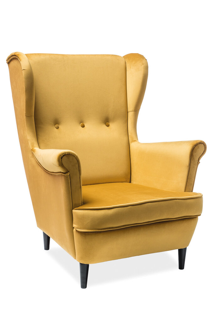 Krēsls Lord Velvet, dzeltens/melns cena un informācija | Atpūtas krēsli | 220.lv