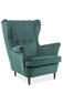 Atzveltnes krēsls Lord Velvet, zaļš/melns cena un informācija | Atpūtas krēsli | 220.lv