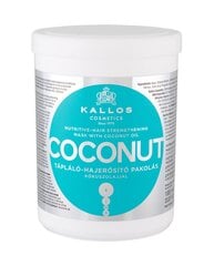 Kallos Cosmetics Coconut маска для волос  1000 мл цена и информация | Распылите крем-спрей на волосы на расстоянии 20-25 см, расчешите их расческой. | 220.lv