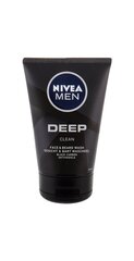 Очищающий гель для лица и бороды для мужчин Nivea Man Deep 100 мл цена и информация | Средства для очищения лица | 220.lv