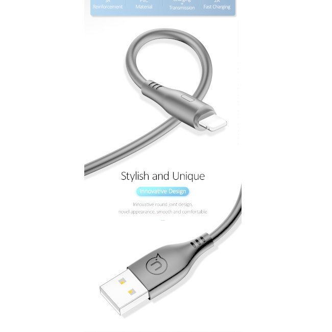 Kabelis Usams SJ266USB02, USB A - Lightning 8pin, 1 m cena un informācija | Kabeļi un vadi | 220.lv