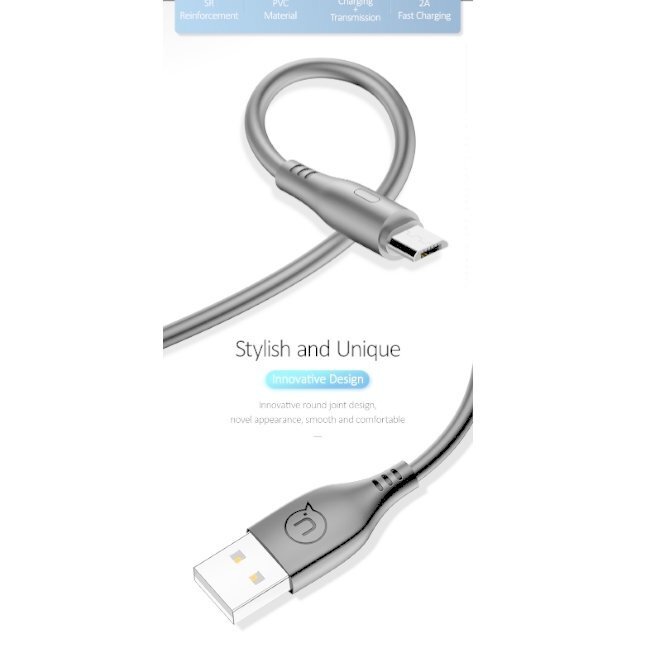 Kabelis Usams SJ268USB02, USB A - micro USB, 1 m cena un informācija | Kabeļi un vadi | 220.lv