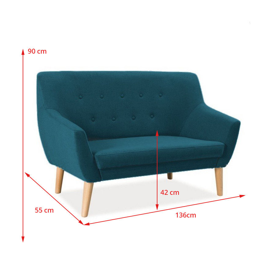Dīvāns Nordic 2 Velvet, zaļš cena un informācija | Dīvāni | 220.lv