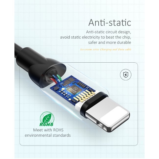 Usams SJ245USB01, USB B - Lightning 8pin, 1 m cena un informācija | Kabeļi un vadi | 220.lv