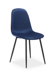 4 krēslu komplekts Fox Velvet, zils/melns cena un informācija | Virtuves un ēdamistabas krēsli | 220.lv