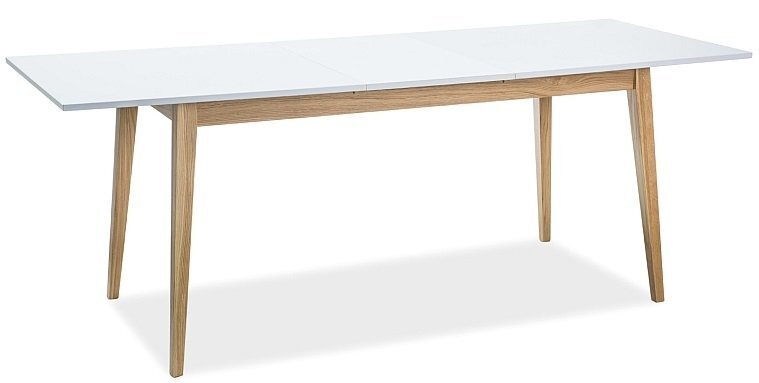 Galds Cesar, 68x120 cm, balts / ozolkoka krāsā цена и информация | Virtuves galdi, ēdamgaldi | 220.lv