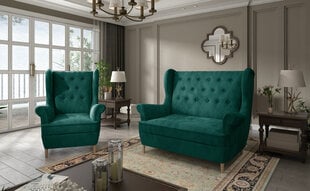 Mīkstu mēbeļu komplekts Aros 2+1, zaļš cena un informācija | Dīvānu komplekti | 220.lv