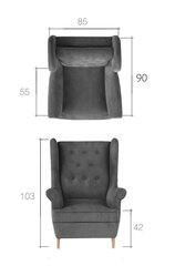 Комплект мягкой мебели Aros 2 + 1, серый цена и информация | Комплекты мягкой мебели | 220.lv