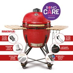 Keramikas grils KAMADO BONO GRANDE 59cm, sarkans cena un informācija | Grili | 220.lv