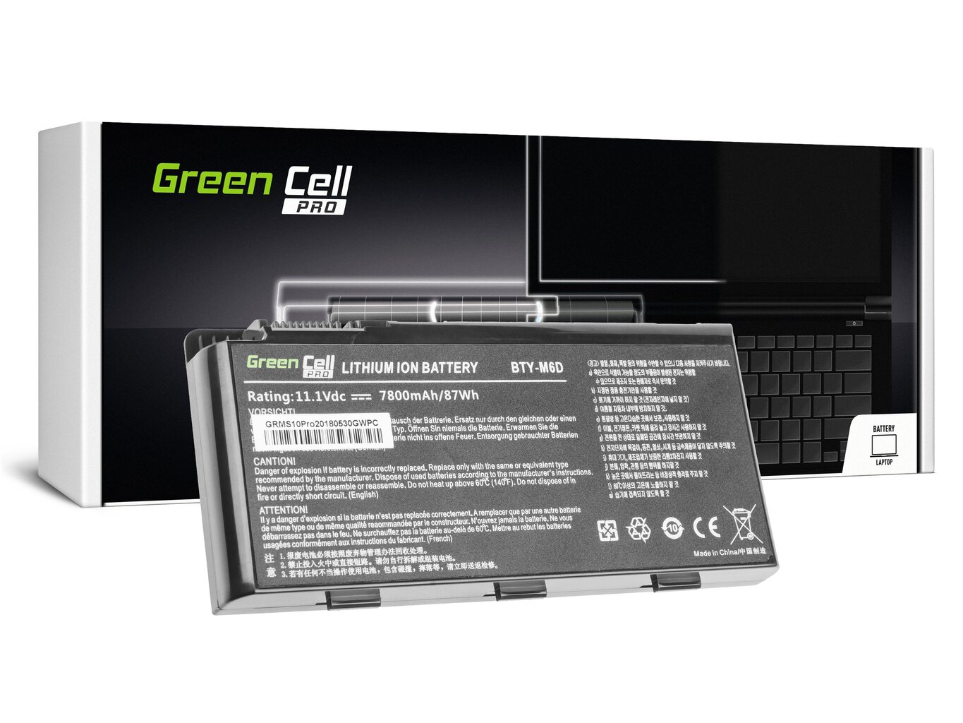 Green Cell PRO Laptop Akumulators BTY-M6D piemērots MSI GT60 GT70 GT660 GT680 GT683 GT780 GT783 GX660 GX680 GX780 cena un informācija | Akumulatori portatīvajiem datoriem | 220.lv