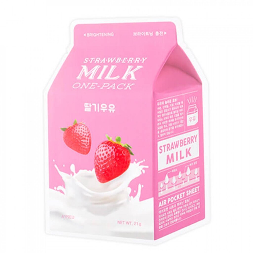 Balinoša sejas maska A'Pieu Milk One-pack Strawberry 20 g cena un informācija | Sejas maskas, acu maskas | 220.lv