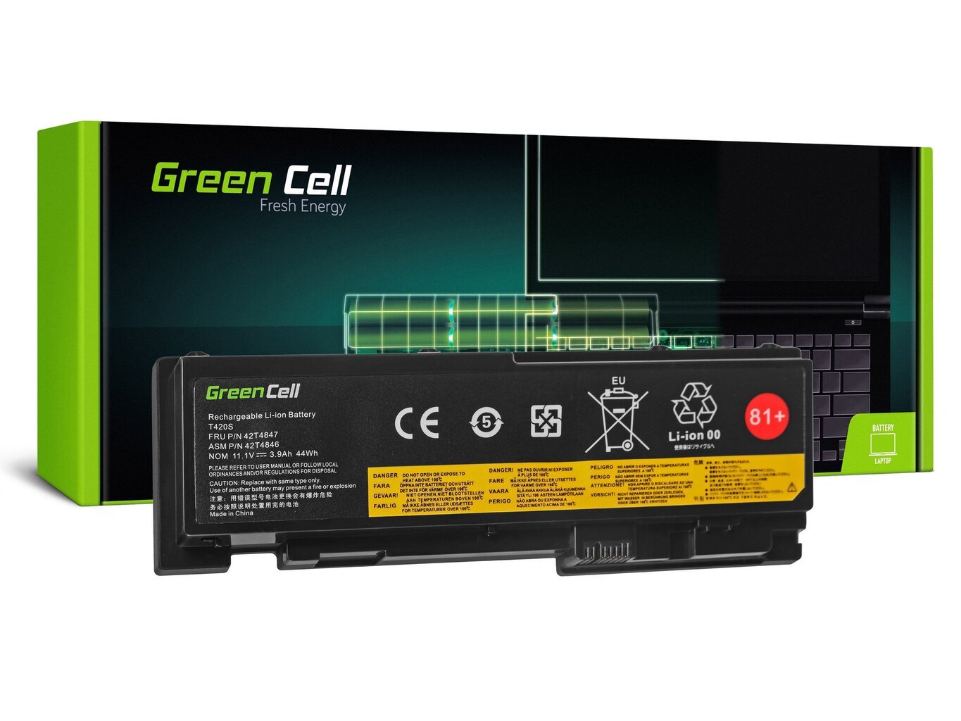Green Cell Battery for Lenovo ThinkPad T420s T420si цена и информация | Akumulatori portatīvajiem datoriem | 220.lv